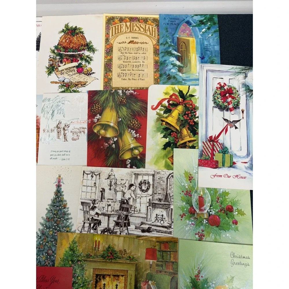 Vintage Christmas Cards Fronts ONLY Traditional Scrapbooking Decoupage Lot 50+
